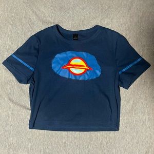 Blue Saturn Crop Top